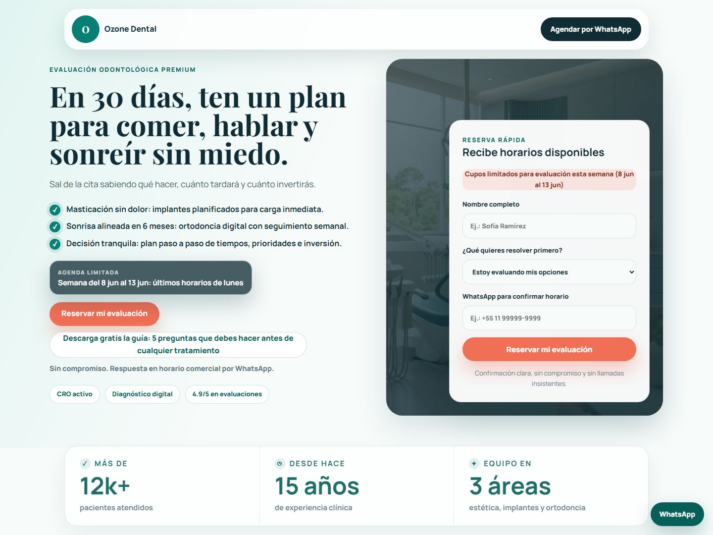Print da landing page Ozone Dental Clinic