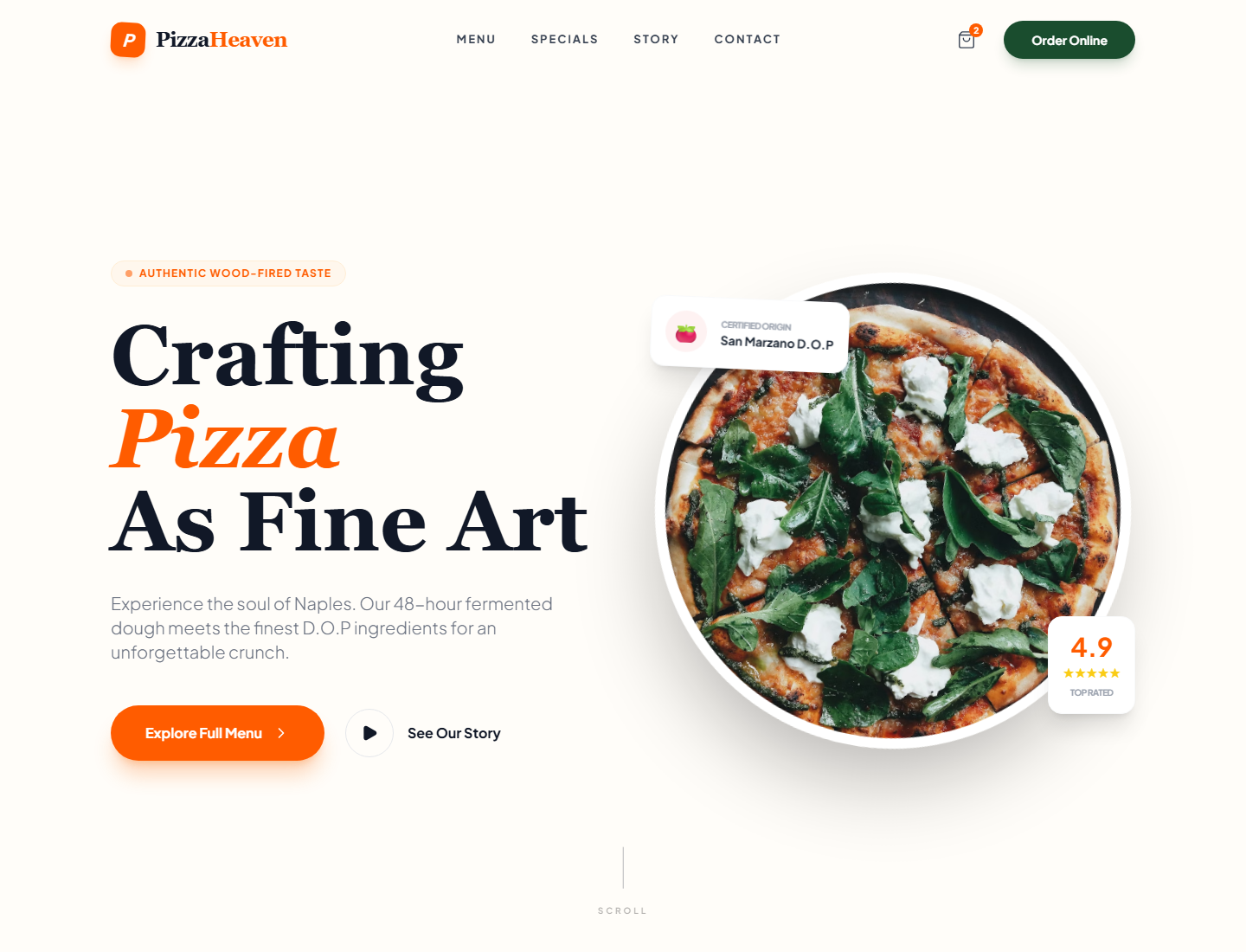 Print da landing page PizzaHeaven