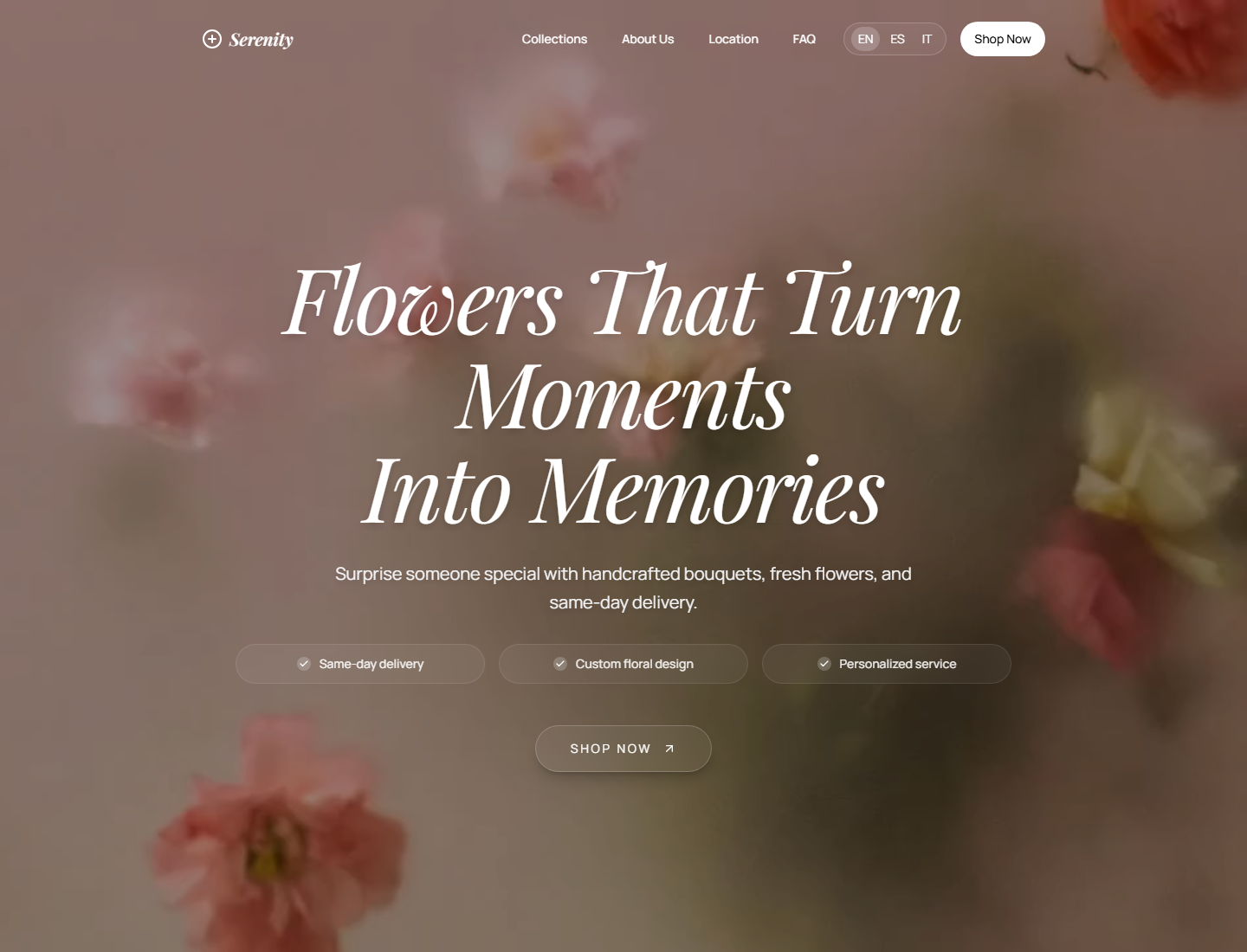 Print da landing page Serenity Botanical