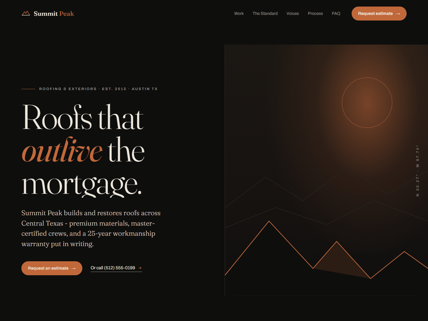 Print da landing page Summit Peak Roofing & Exteriors